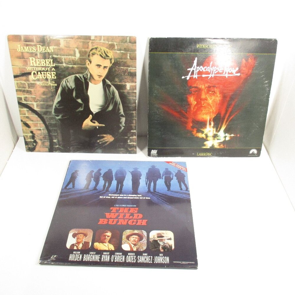 3 Laser Disc Rebel Without A Cause, Apocalypse Now & The Wild Bunch
